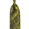 Custom made floral printed silk tie in green colour
