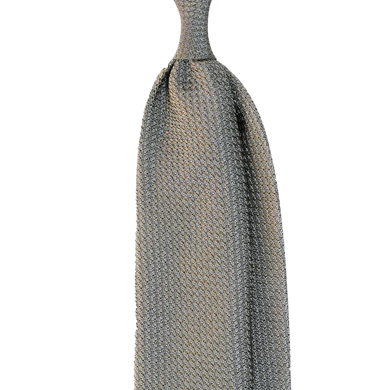 Custom made grenadine garza grossa silk tie in grey colour