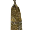 Custom made printed tie in olive colour with cashmere motif.