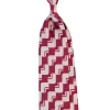 Printed silk jacquard tie with vintage pink and grey motifs. Printed and made in Italy by Stefano Cau.