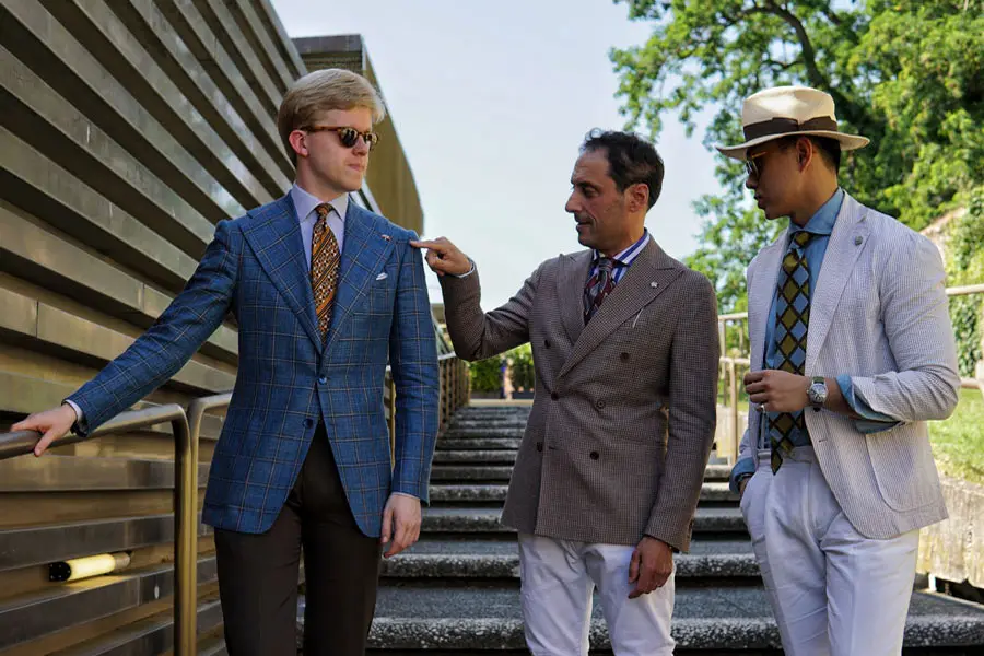 Stefano Cau style tips at Pitti uomo. How to match your silk tie with your blazer.