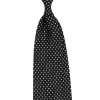 Custom made micro polka dot double side printed silk tie from Stefano Cau