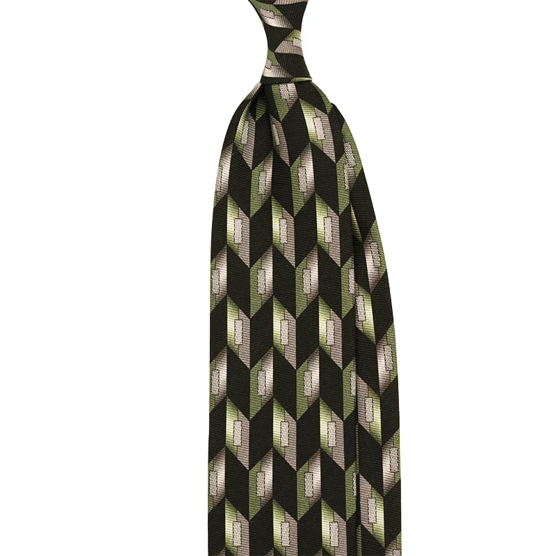 Printed double side silk tie in black colour. Customized tie from Stefano Cau, handmade in Italy.