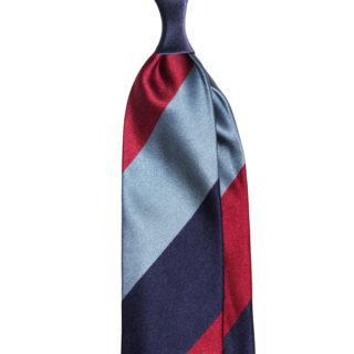 Stefano Cau Como Block stripe silk satin tie in bright colours. Handmade in Como