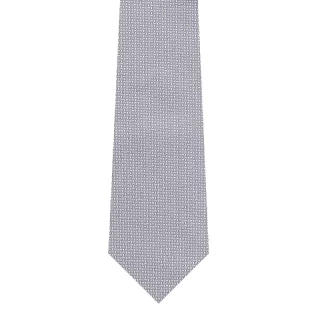 Micro Motif Jacquard Woven Silk Tie - Grey Made in Italy by Stefano Cau