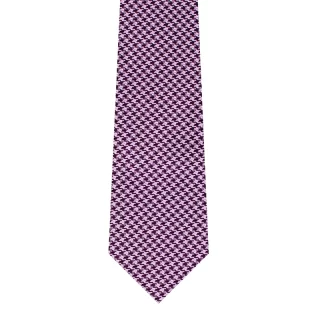 Houndstooth Motif Woven Silk Tie - Purple/Pink Custom made in Italy from Stefano Cau