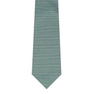 Preppy Dot Motif Jacquard Woven Silk Tie - Green. Made in Italy by Stefano Cau
