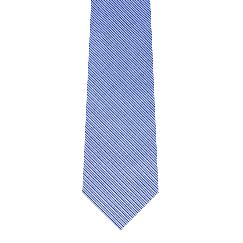 Solid Color Jacquard Woven Silk Tie - Blue Handmade in Italy by Stefano Cau