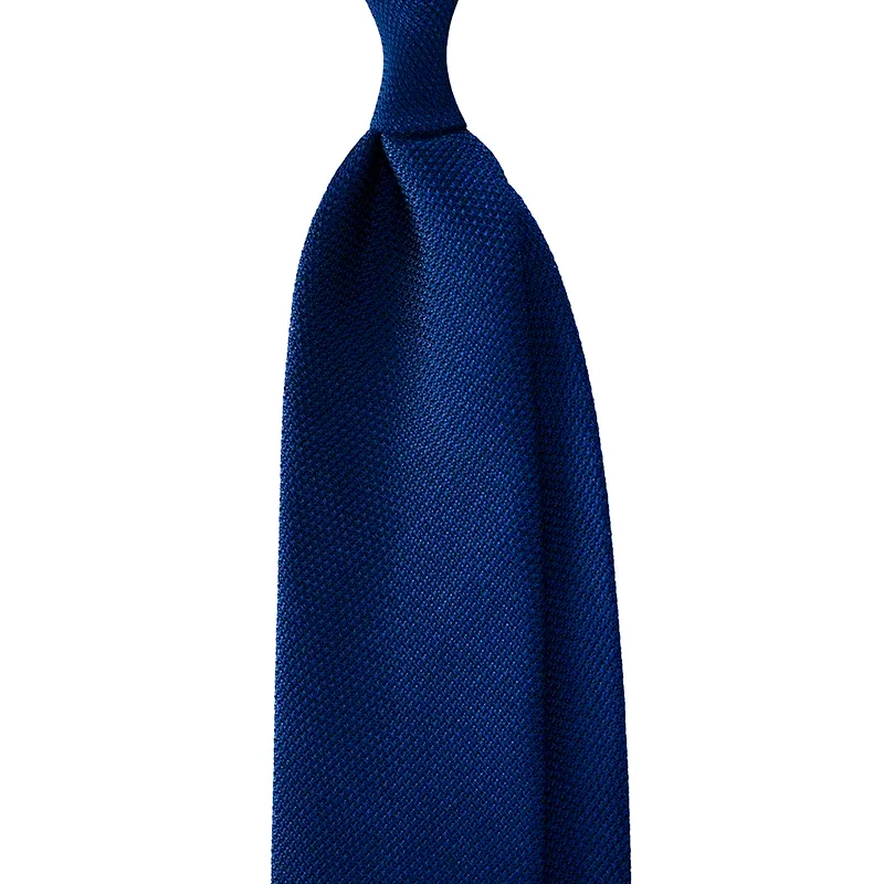 Grenadine garza fina silk tie in navy color, custom made in Como from Stefano Cau