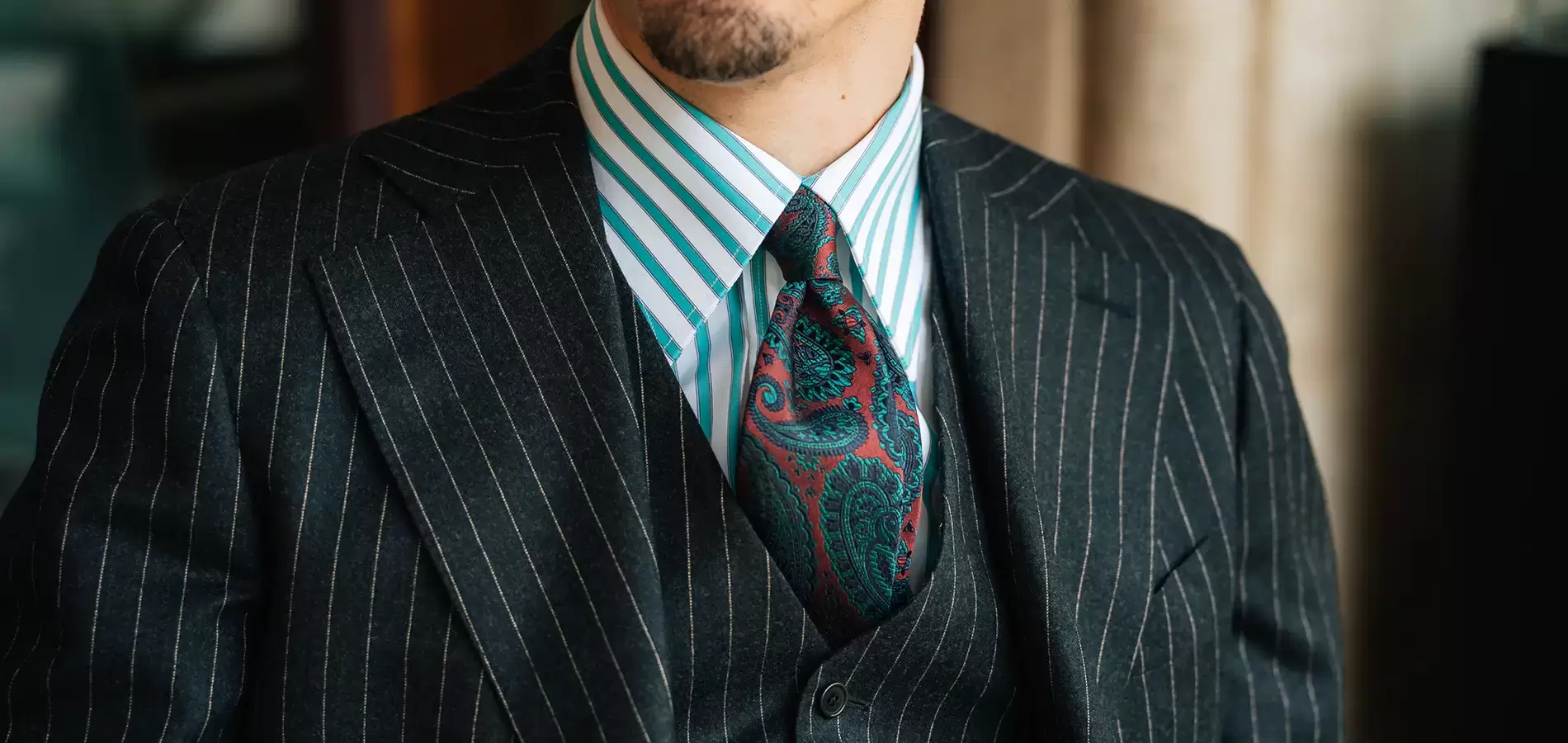 Paisley woven silk tie for men handcrafted in Como from Stefano Cau